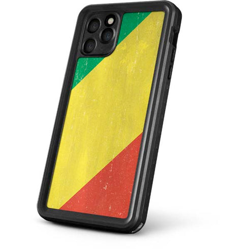 Republic of the Congo Flag Distressed iPhone 11 Pro Max Waterproof Case